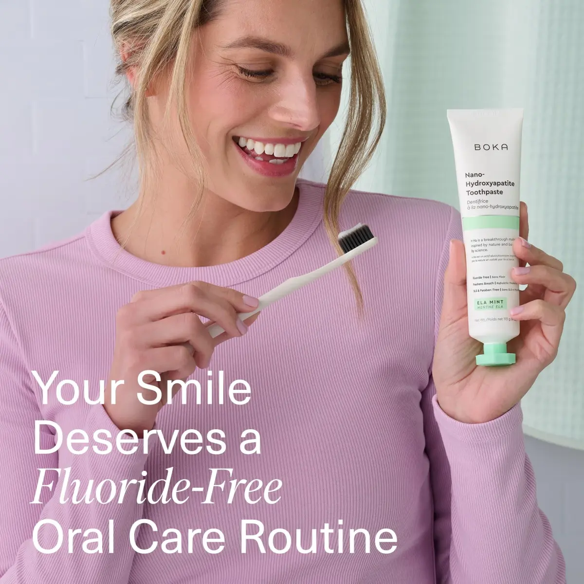 Boka Ela Mint Toothpaste - Fluoride Free with Nano Hydroxyapatite, 118 ml (4 Fl Oz) - view 2
