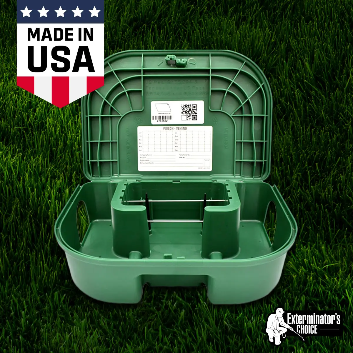 Exterminators Choice Rat Bait Stations - 2-Pack Large Green Bait Boxes | Heavy-Duty Outdoor Rodent Control - view 7