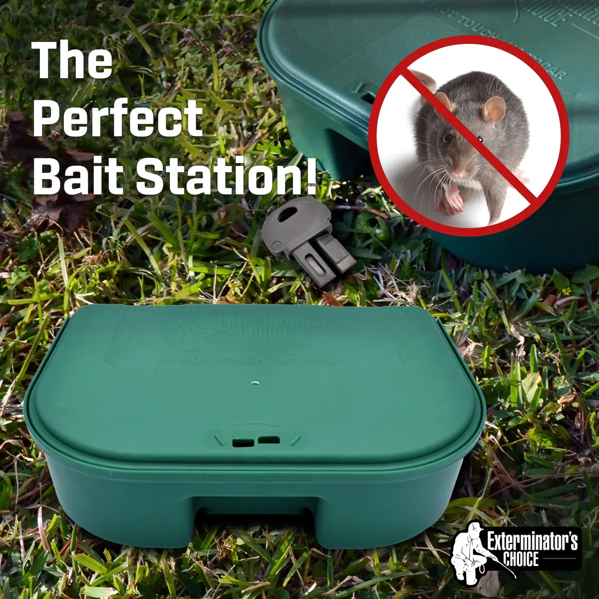 Exterminators Choice Rat Bait Stations - 2-Pack Large Green Bait Boxes | Heavy-Duty Outdoor Rodent Control - view 2