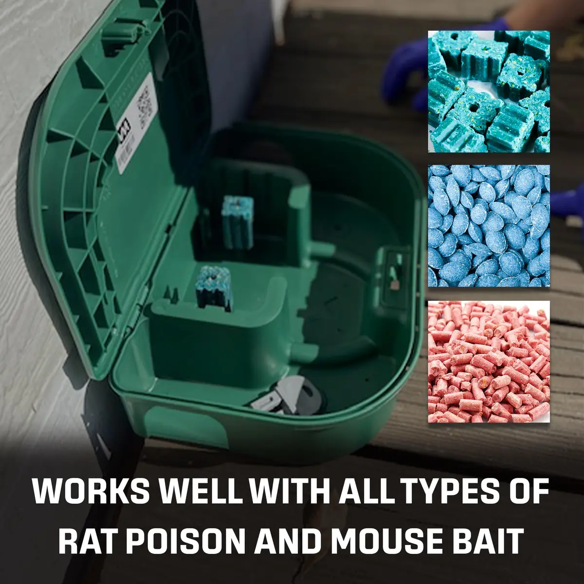 Exterminators Choice Rat Bait Stations - 2-Pack Large Green Bait Boxes | Heavy-Duty Outdoor Rodent Control - view 3