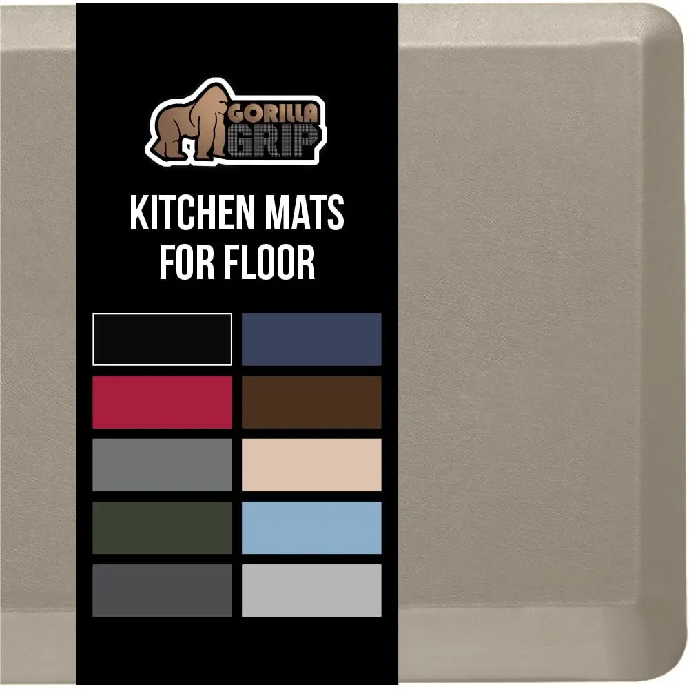 GORILLA GRIP Cushioned Antifatigue Kitchen Mat for Floor, 24x17, Taupe | Supportive 3/4 Inch Foam for Long Standing Comfort - main product image