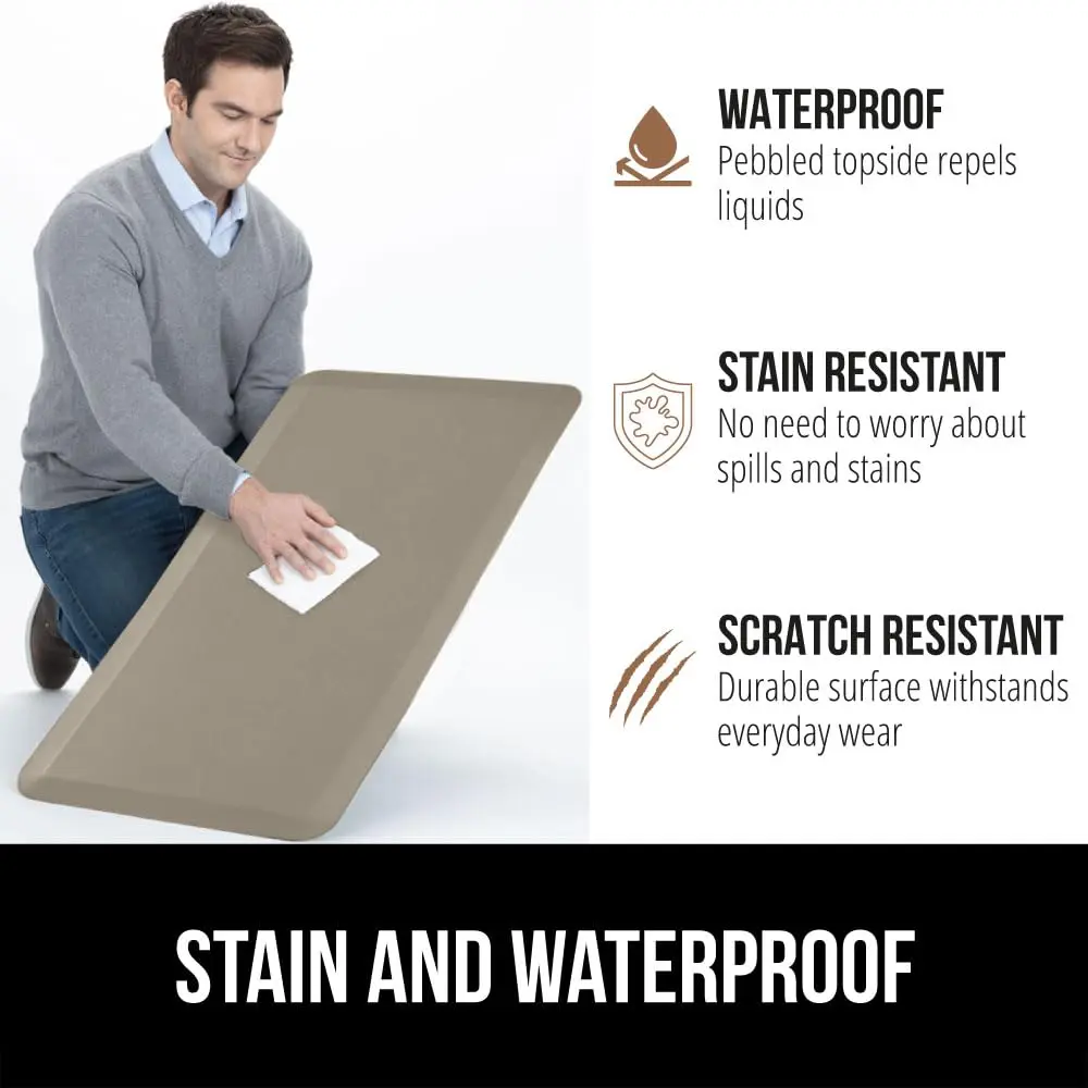 GORILLA GRIP Cushioned Antifatigue Kitchen Mat for Floor, 24x17, Taupe | Supportive 3/4 Inch Foam for Long Standing Comfort - view 4