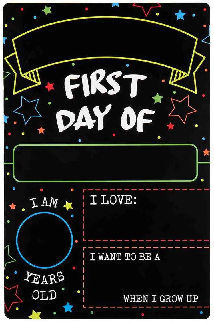 GSM Brands First Day Last Day of School Sign Double Sided Dry Erase Board 30.5cm (12" x 8") | Classic Design for Milestones - main product image