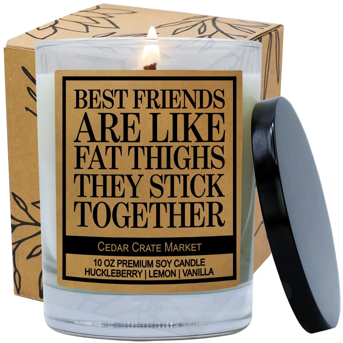 CEDAR CRATE MARKET Best Friend Candle 10 oz | Funny Scented Jar Candle for Women - main product image