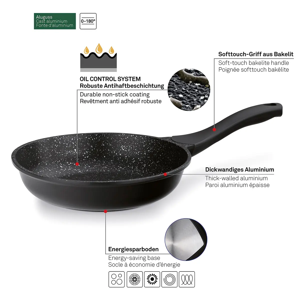 Kela Stella Nova Frying Pan Ø 24 cm | Non-stick Aluminium, Suitable for induction, German Design Award Winner - view 4