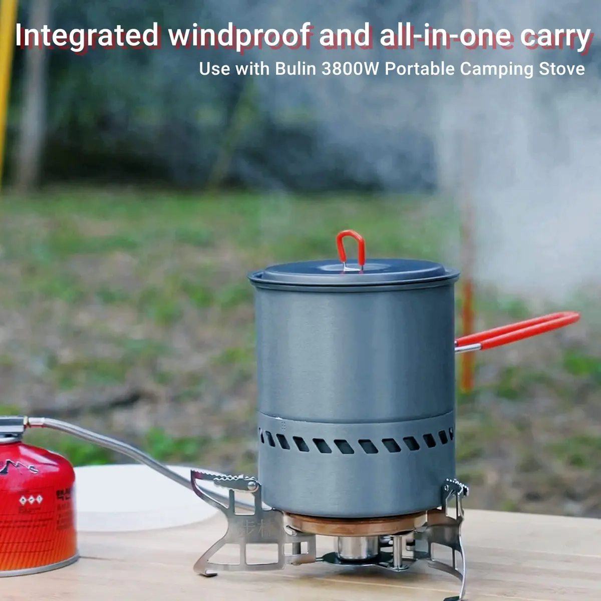 Bulin 1.5L Camping Pot with Heat Exchanger & Foldable Handle | Ultralight Aluminum Cookware for Backpacking - view 7