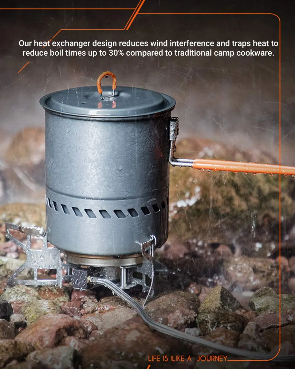 Bulin 1.5L Camping Pot with Heat Exchanger & Foldable Handle | Ultralight Aluminum Cookware for Backpacking - view 9