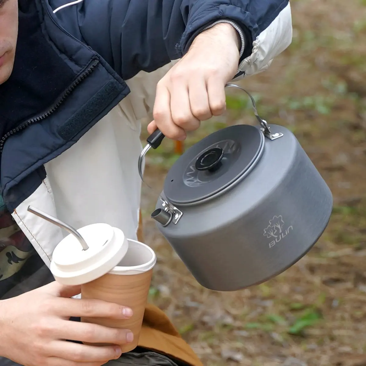 Bulin Camping Kettle 2.2L (740ml / 2.3 Quarts) | Fast Heating Water Boiler for Open Fire & Stoves - view 6