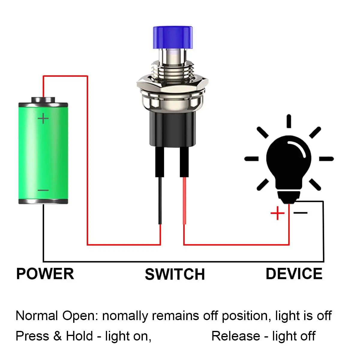 Gebildet 12pcs 7mm Mini Momentary Push Button Switch | SPST N/O 3V-230V, 1A, Round, Chassis Mount - view 5