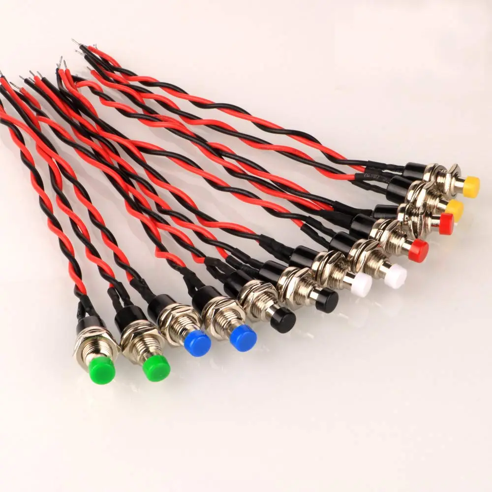 Gebildet 12pcs 7mm Mini Momentary Push Button Switch | SPST N/O 3V-230V, 1A, Round, Chassis Mount - view 2