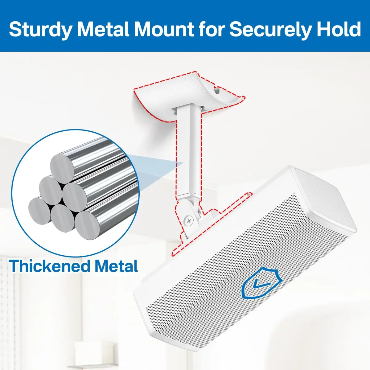 tiebutie White Adjustable Speaker Wall Mount | Ceiling & Wall Mount for Bose UB-20 Series II, SoundTouch, CineMate, Acoustimass, Cube Surround Bracket - view 6