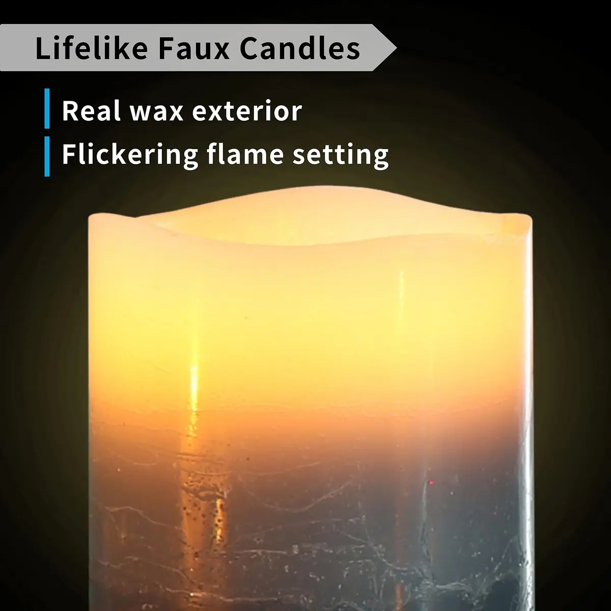 FURORA LIGHTING Blue Ombre LED Candles, 8-Pack Set with Remote & Timer | Flameless Wax Decor for Home & Events - view 5