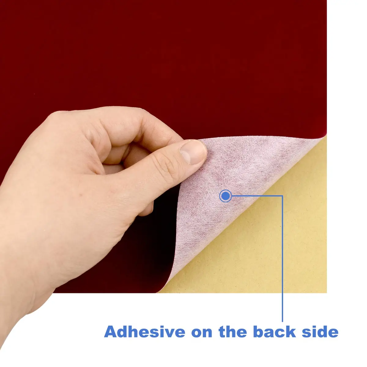 Thyores Red Velvet Adhesive Sheets 21cm x 30cm (A4 Size) | 15PCS Pack for Crafts & Decor - view 4