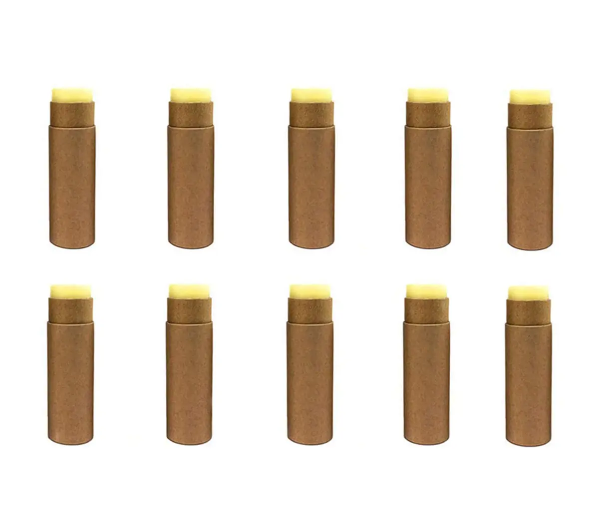 Healthcom 10 Pcs 1 oz (29.57 ml) Kraft Paper Lip Balm Tubes | DIY Cosmetic Containers for Balms, Lotions, Deodorant - view 8