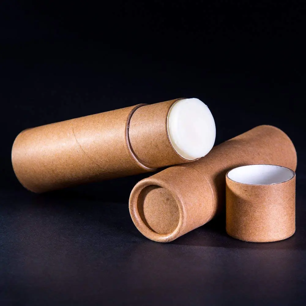 Healthcom 10 Pcs 1 oz (29.57 ml) Kraft Paper Lip Balm Tubes | DIY Cosmetic Containers for Balms, Lotions, Deodorant - view 3