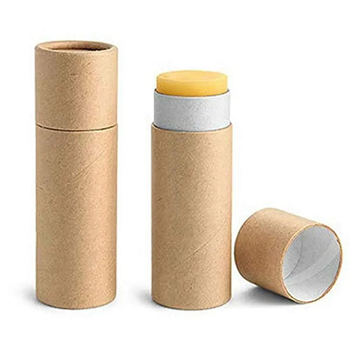 Healthcom 10 Pcs 1 oz (29.57 ml) Kraft Paper Lip Balm Tubes | DIY Cosmetic Containers for Balms, Lotions, Deodorant - view 4