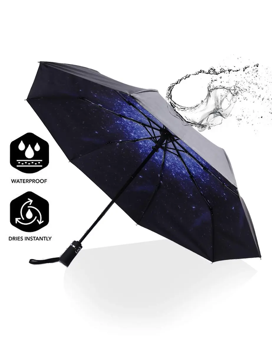 SY COMPACT Travel Umbrella for Rain, Windproof Automatic Compact Umbrella | Lightweight, Windproof, UV Coated - view 2