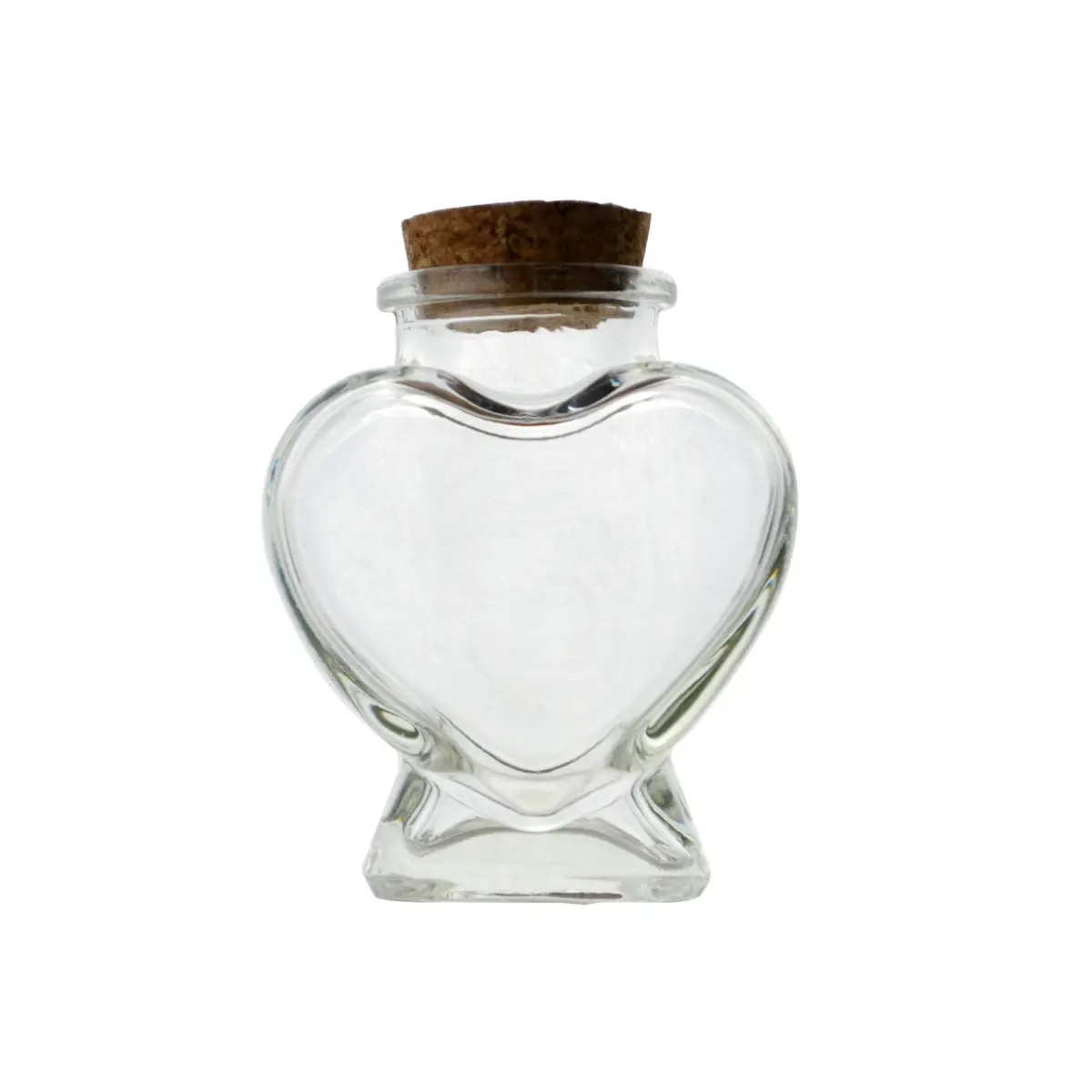 FJNATINH Heart Glass Bottle with Cork Stopper 50ml | Love Shape Decor - main product image
