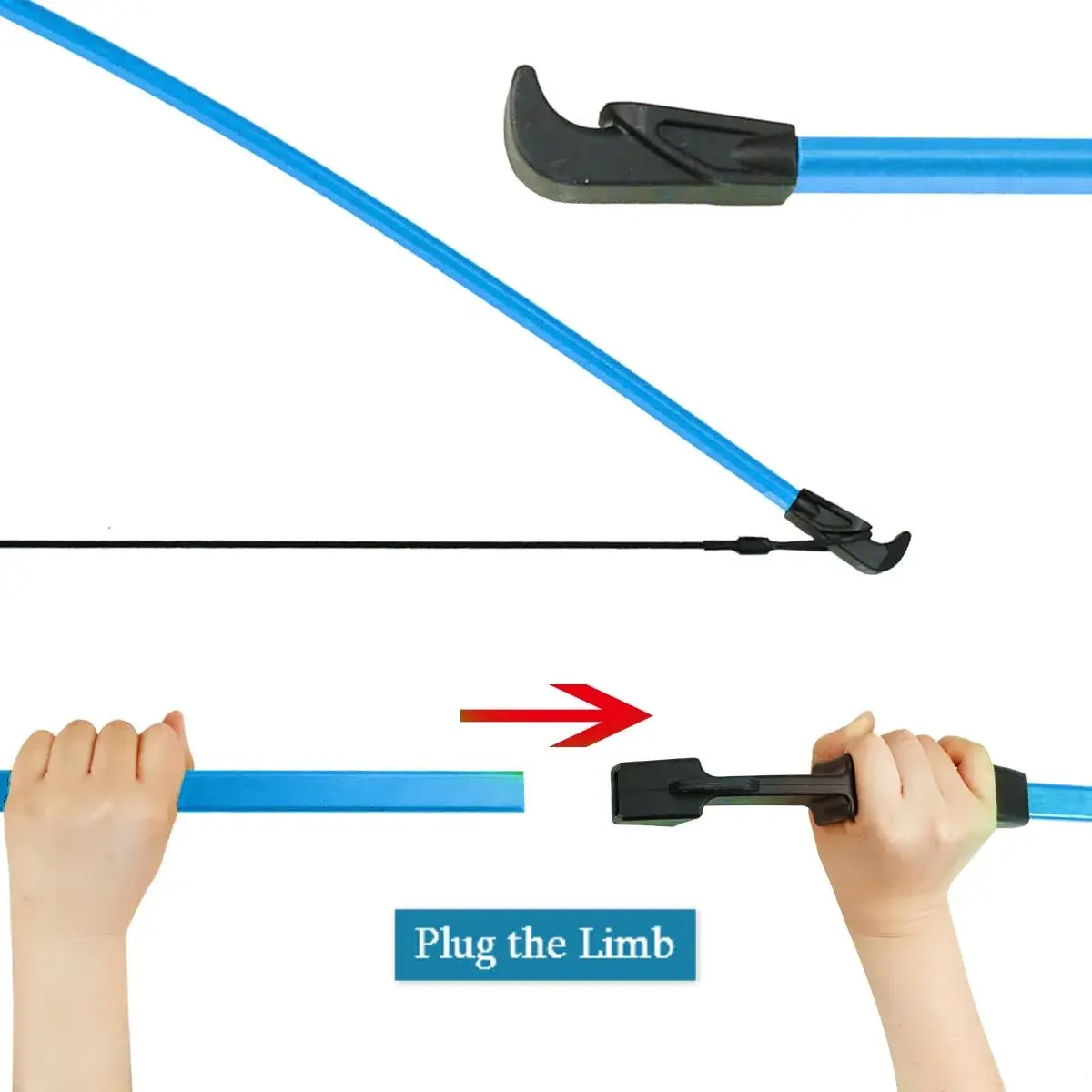 Mxessua 45" Youth Recurve Bow and Arrow Set for Kids & Teens | 15-20 lb Draw Weight, Ambidextrous, Blue - view 7