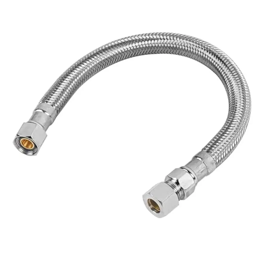 EZ-FLUID 20 Inch (50.8 cm) Stainless Steel Braided Faucet Extension Line | cUPC NSF Certified Lead-Free - main product image