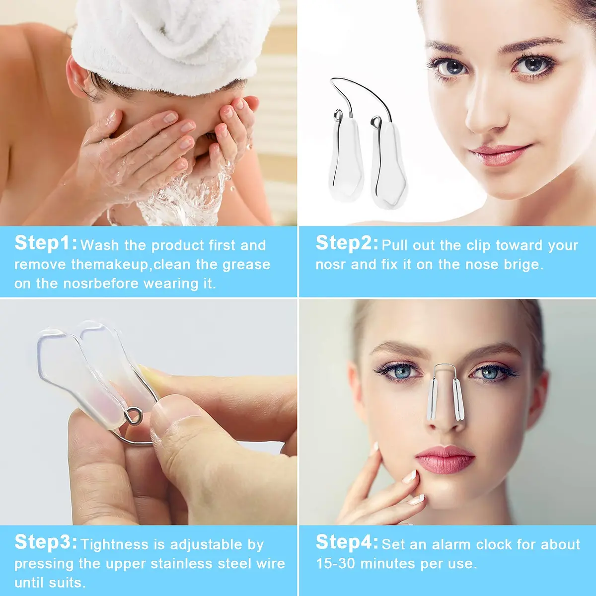 FERNIDA Nose Shaper Lifter Uplifting Clip 1 Count | Pain-Free Silicone Nose Bridge Straightener for Women, Men - view 6