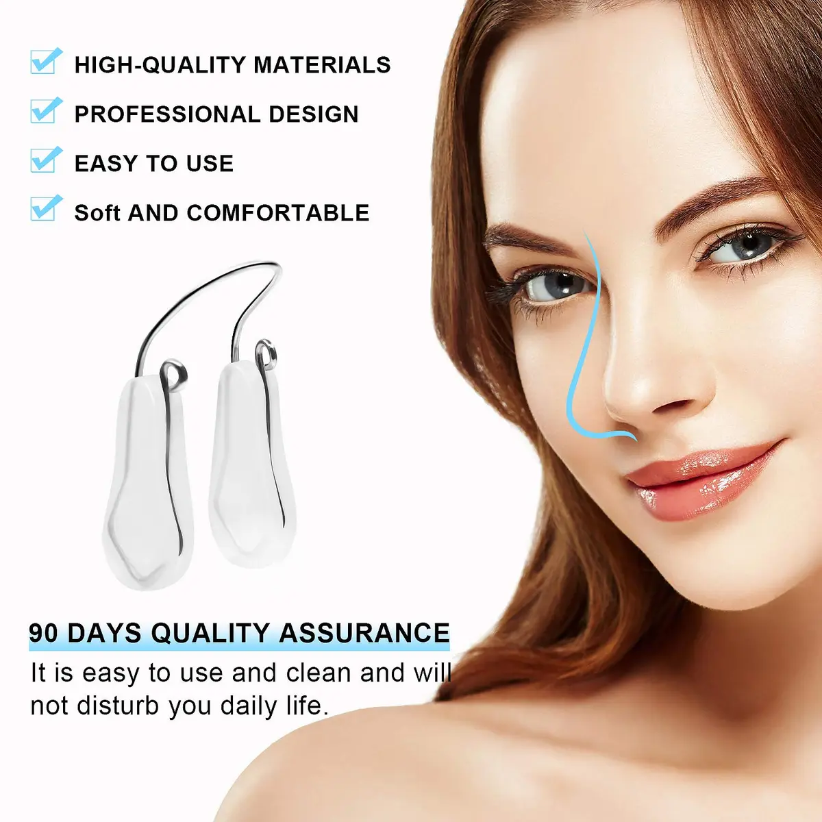 FERNIDA Nose Shaper Lifter Uplifting Clip 1 Count | Pain-Free Silicone Nose Bridge Straightener for Women, Men - view 3