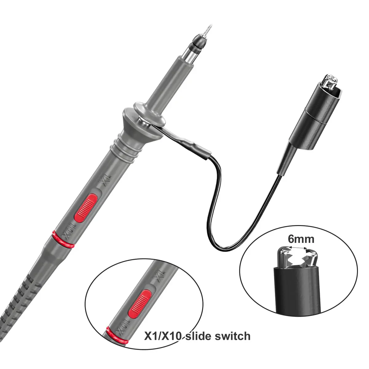 Goupchn P6100 Oscilloscope Probe 100MHz 1X/10X Attenuation 2-Pack | Precision Measuring Tool for Indian Labs - view 4