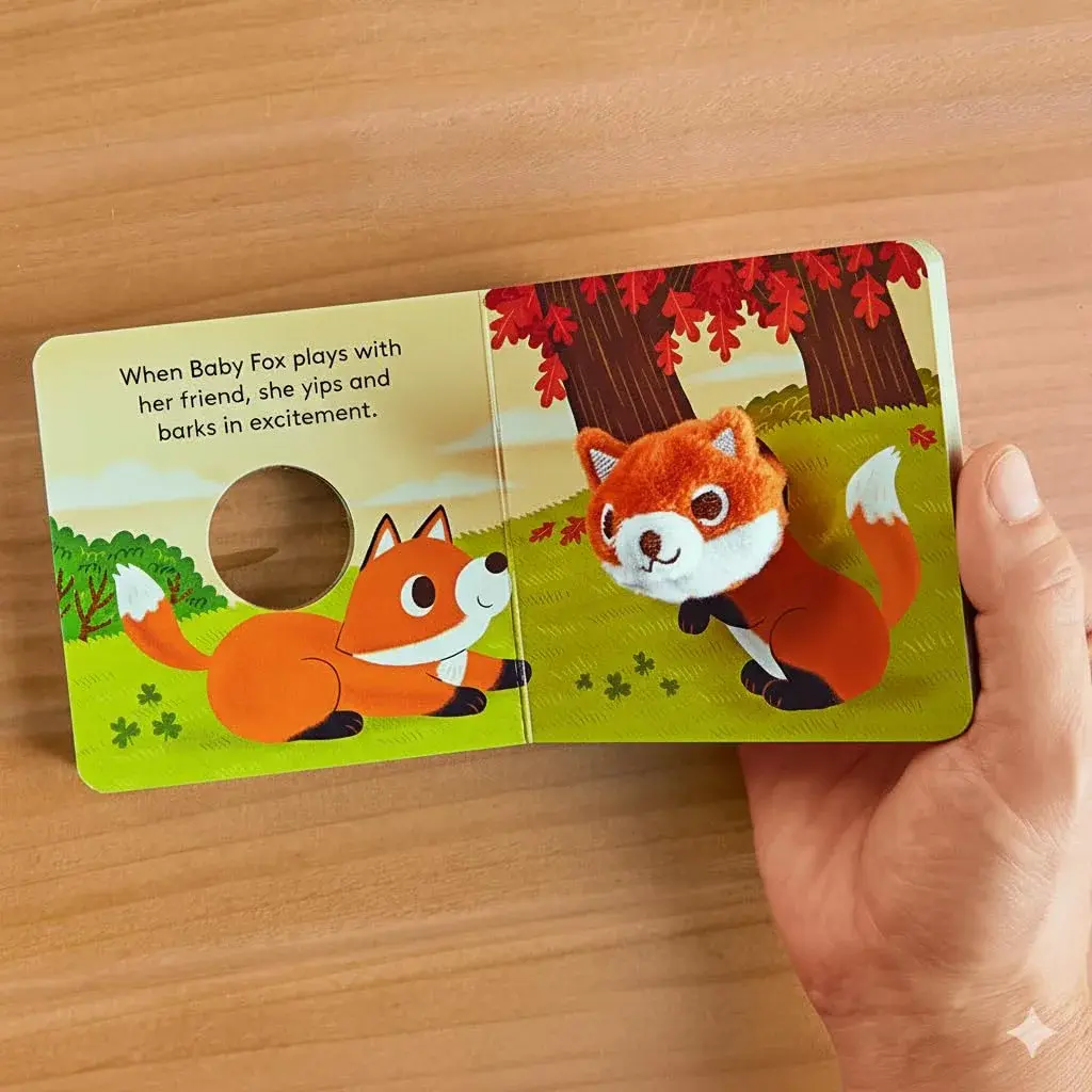Aurora Mini Flopsi Foxxie Stuffed Animal & Finger Puppet Storybook Set, 20.3cm (8 Inches) | Soft, Cuddly Orange Fox Plush Toy for All Ages - view 3