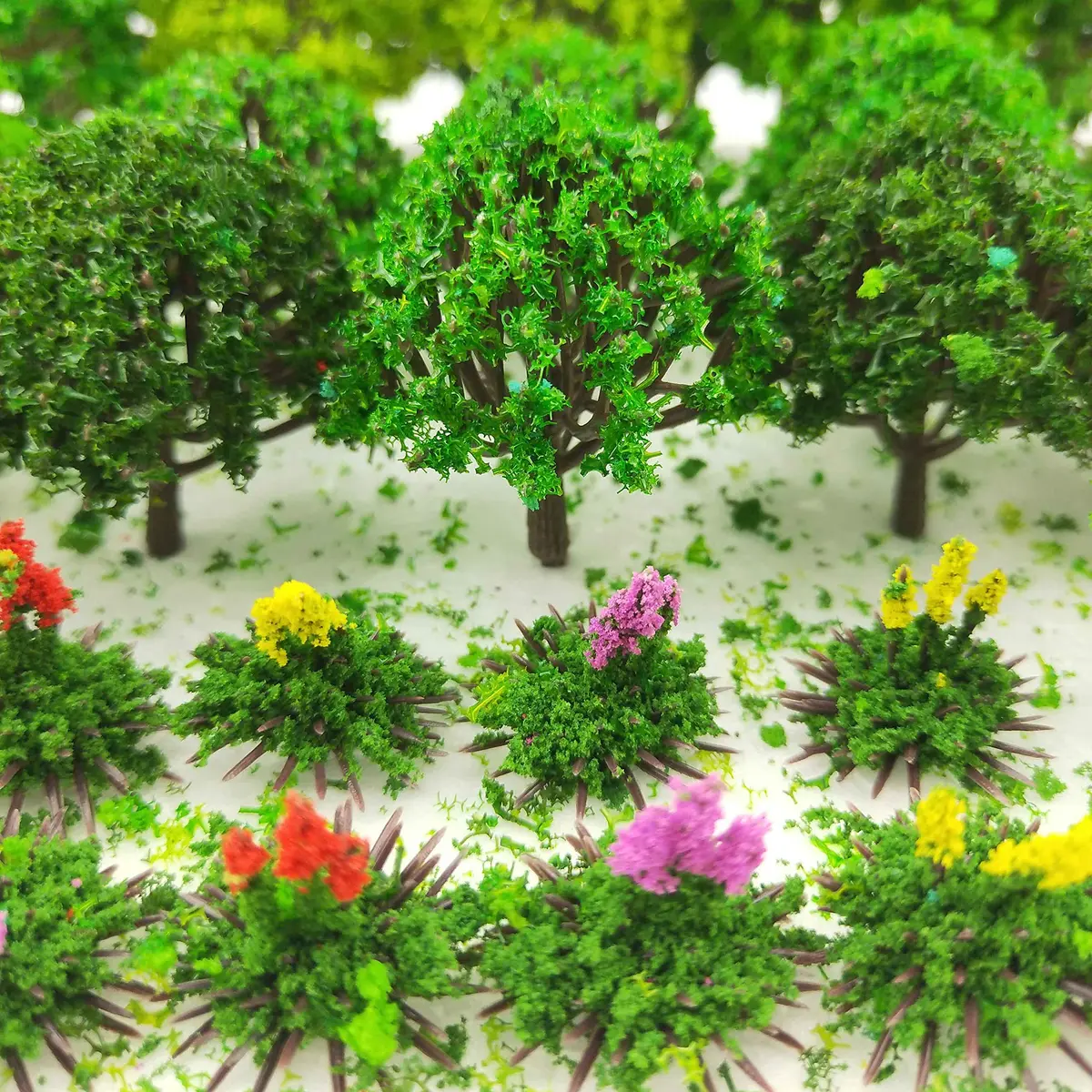 Tazimi Natural Artificial Model Trees 3.5-15 cm (1.36-6 inch) | 60 Pieces for Diorama & Train Scenery - view 5