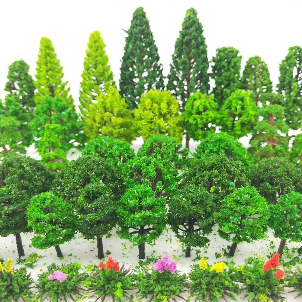 Tazimi Natural Artificial Model Trees 3.5-15 cm (1.36-6 inch) | 60 Pieces for Diorama & Train Scenery - view 3
