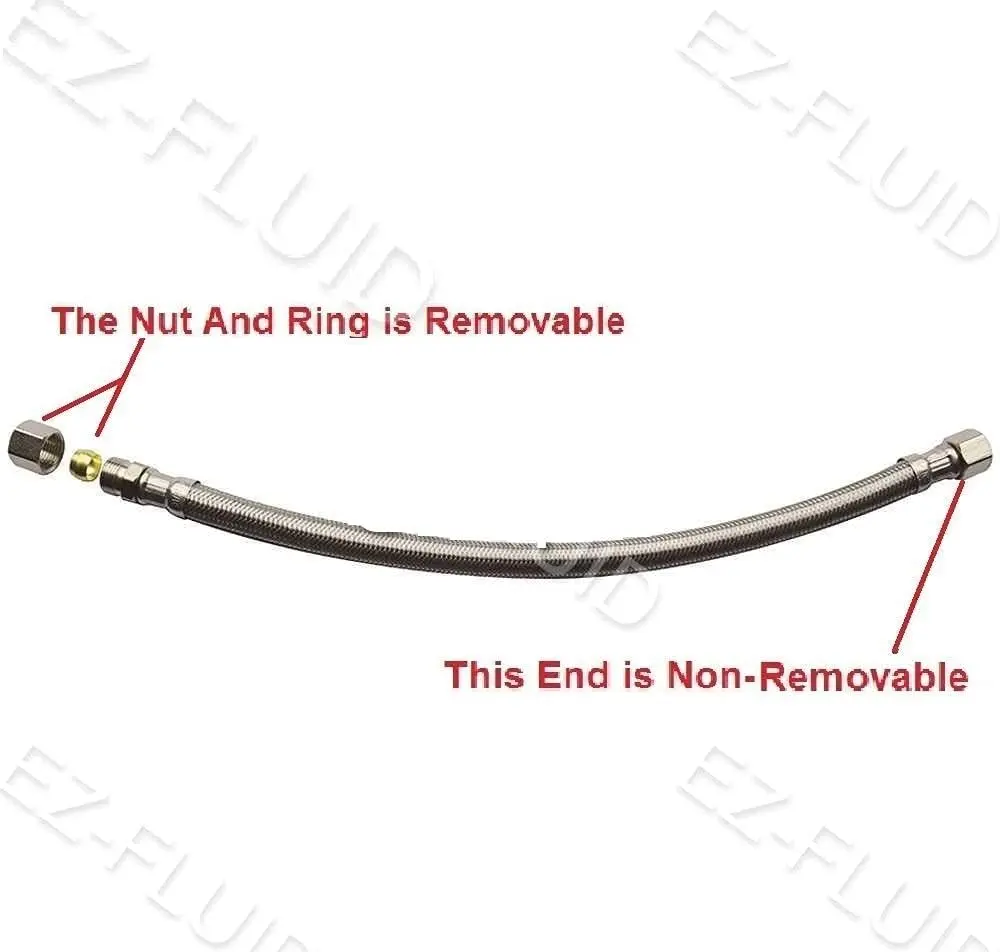 EZ-FLUID 12-Inch Faucet Supply Extension Line 3/8" Male Comp. To 3/8" Female Compression Stainless Steel Braided Faucet Extension Supply Hose Connector Lines (2-Pack, 30.48 cm) - view 7