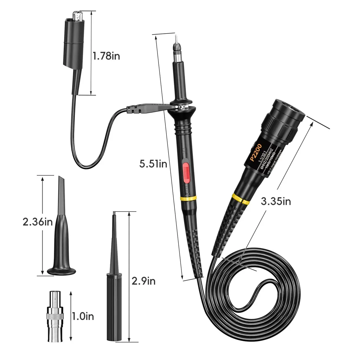Goupchn P2200 200MHz Oscilloscope Probe Set 200MHz (600Vp-p) | Precision Measuring Tool - view 2