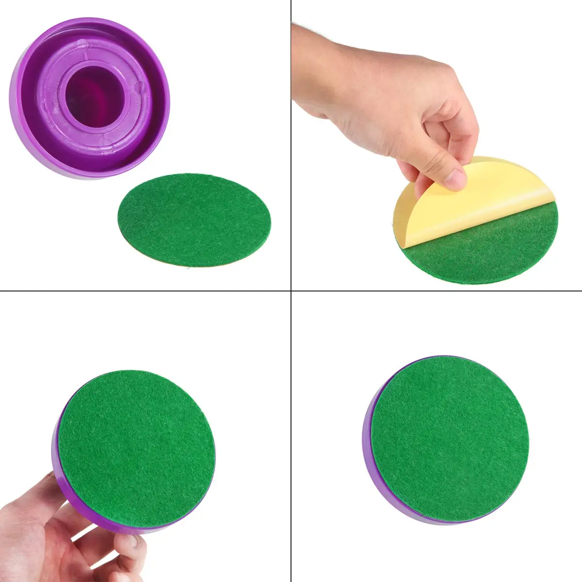 Gejoy Green Air Hockey Paddle Pads Replacement Felt Stickers 94 mm (3.7 inches) | 12-Pack for 96 mm Pushers - view 2