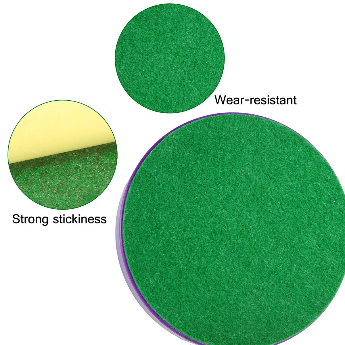 Gejoy Air Hockey Paddle Felt Pads 94 mm (3.7 inches) — 8-Pack | Protects Table & Pushers - view 5