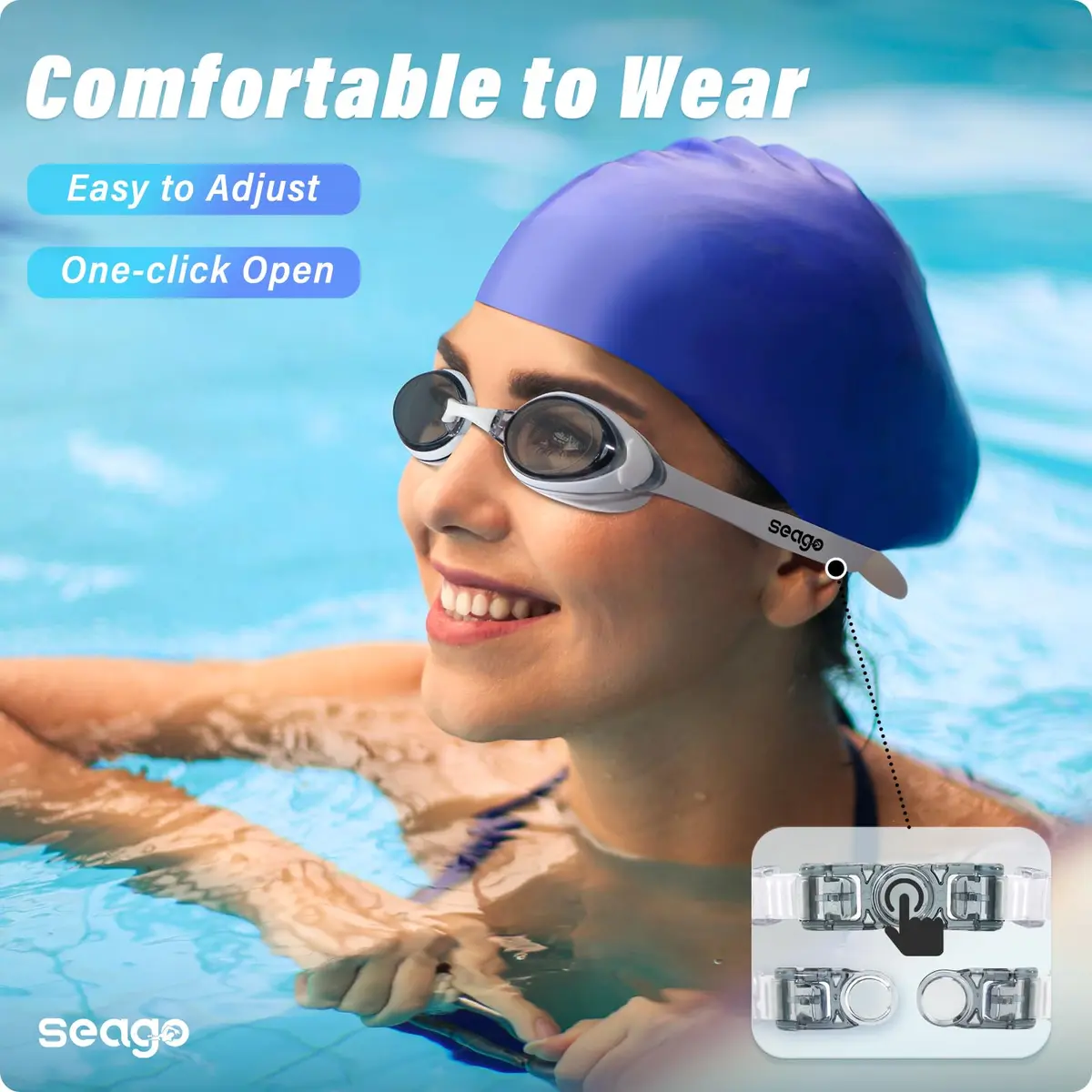 Seago Adult Swim Goggles 2-Pack | Anti-Fog, UV Protection, Leakproof - view 2