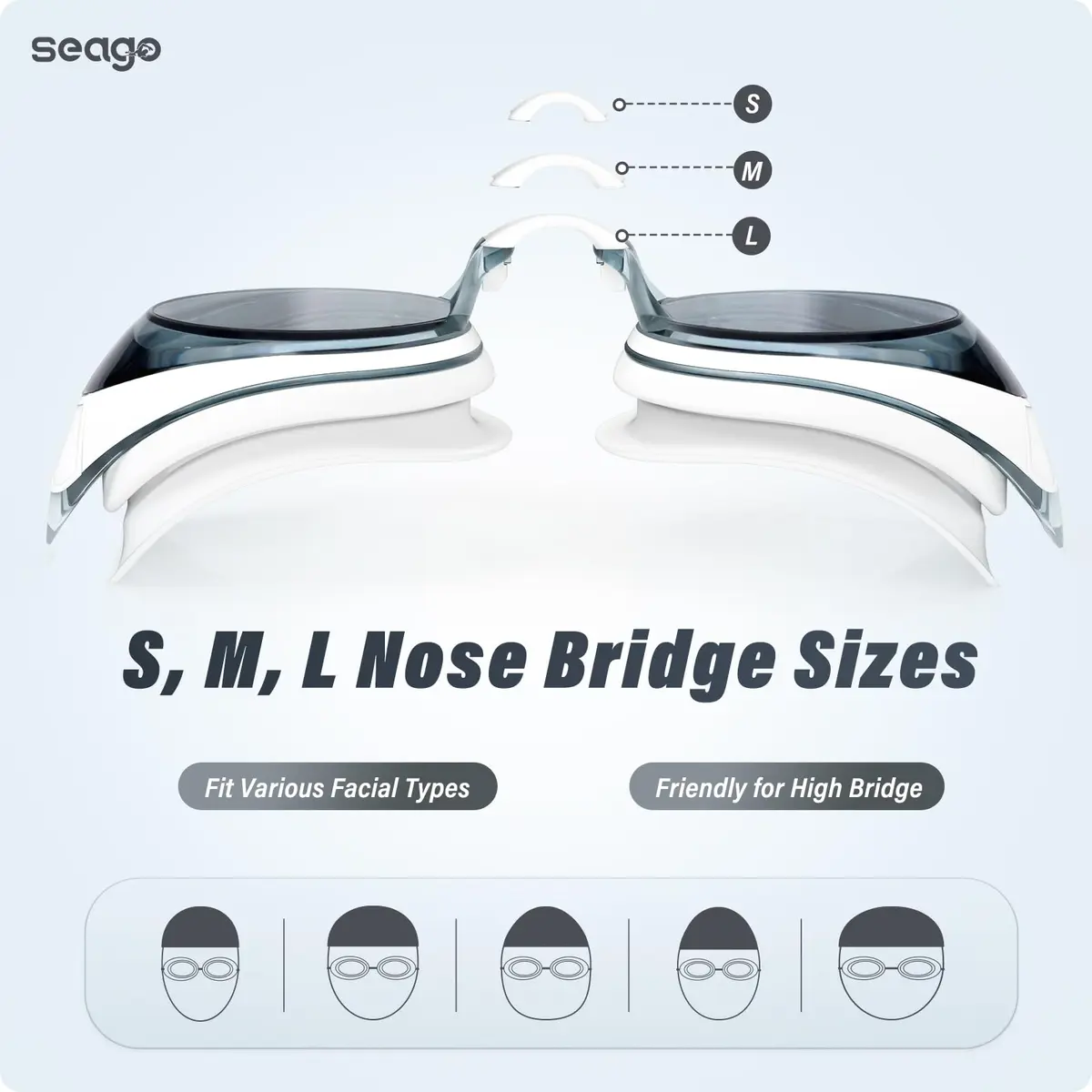 Seago Adult Swim Goggles 2-Pack | Anti-Fog, UV Protection, Leakproof - view 4