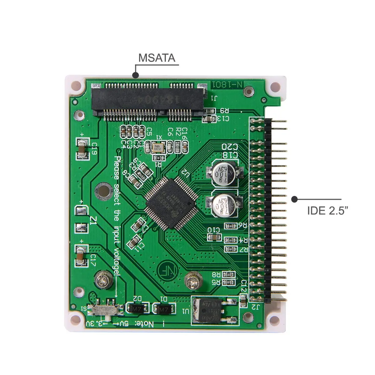 chenyang CY Low Profile Half-Height mSATA SSD to 2.5 inch IDE 44pin Hard Disk Case Enclosure for Notebook Laptop | Compact, supports MSATA SSD only - view 5