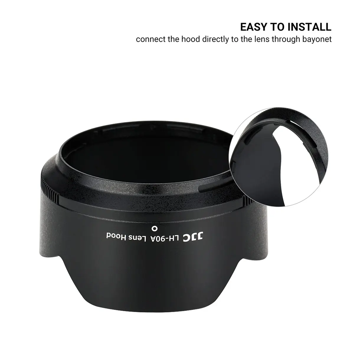 JJC Lens Hood for Nikon NIKKOR Z DX 50-250mm f/4.5-6.3 VR & Z 50mm f/1.8 S Lens | Reversible Shade Replace HB-90A - view 6