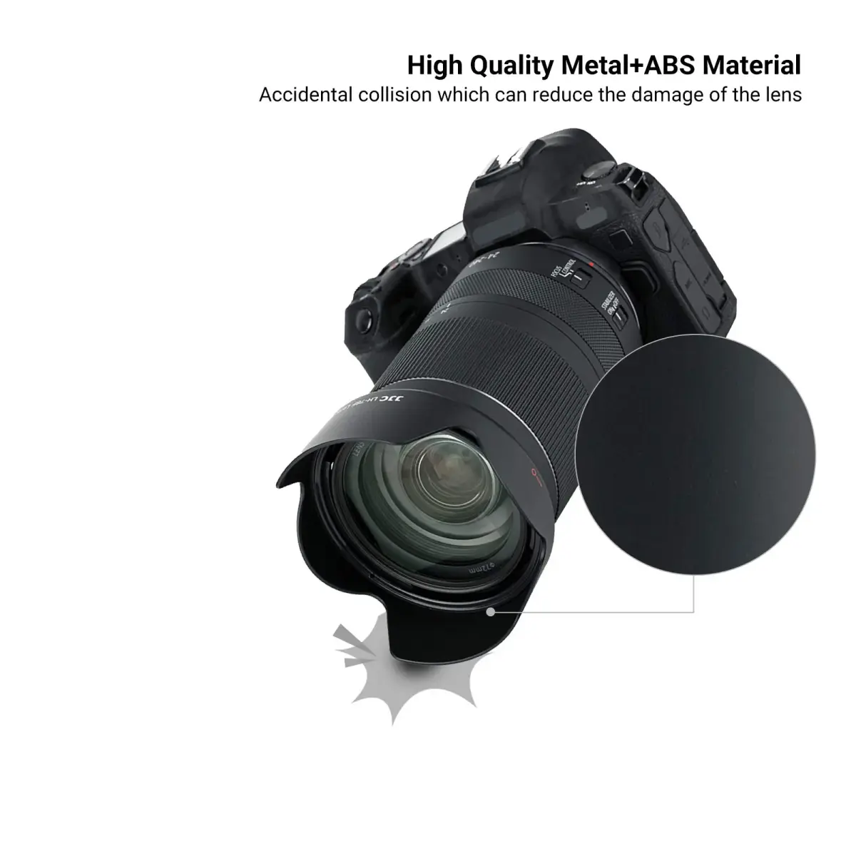 JJC EW-78F Lens Hood for Canon RF 24-240mm f/4-6.3 IS USM Lens | Reversible Lens Shade Cover with 72mm Filter Compatibility - view 5