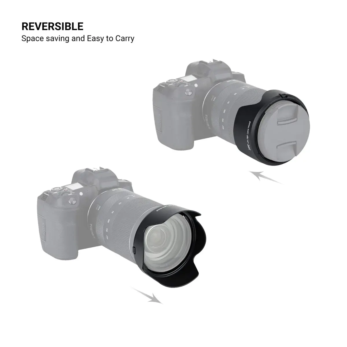 JJC EW-78F Lens Hood for Canon RF 24-240mm f/4-6.3 IS USM Lens | Reversible Lens Shade Cover with 72mm Filter Compatibility - view 3