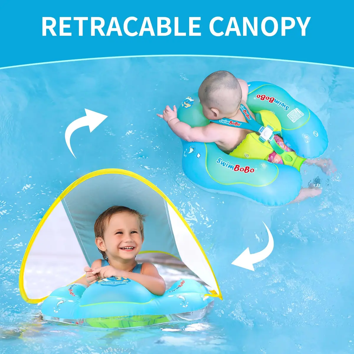 Swimbobo Baby Swimming Float Ring L (57cm Outer Diameter) | Dual Airbags, Safety Support Bottom - view 4