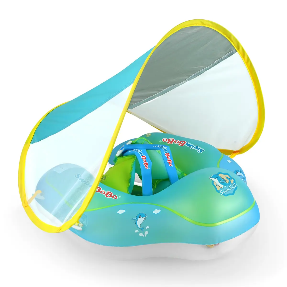 Swimbobo Baby Swimming Float Ring XL Blue | Dual Airbag Safety Support for 3-36 Months - main product image