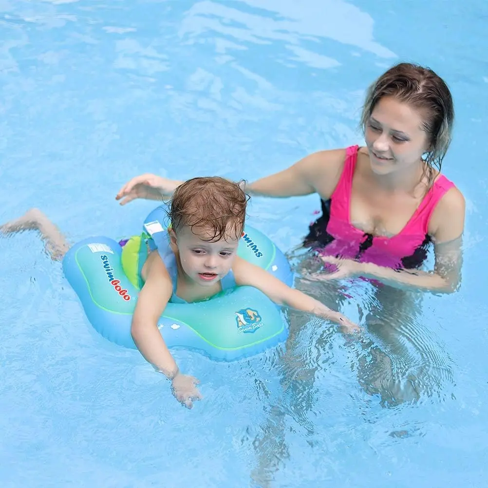 Swimbobo Baby Swimming Float Ring XL Blue | Dual Airbag Safety Support for 3-36 Months - view 6