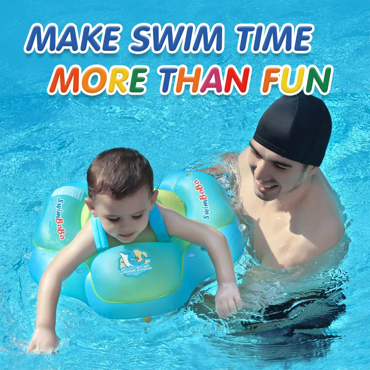 Swimbobo Baby Swim Float Blue S | Dual Airbag Safety Support for 3-7 Months - view 7