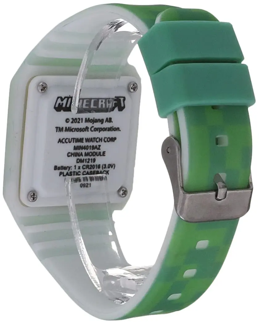 Accutime Minecraft Creeper Kids LED Touch Watch Green Silicone Digital Timepiece | 35mm Case - view 3