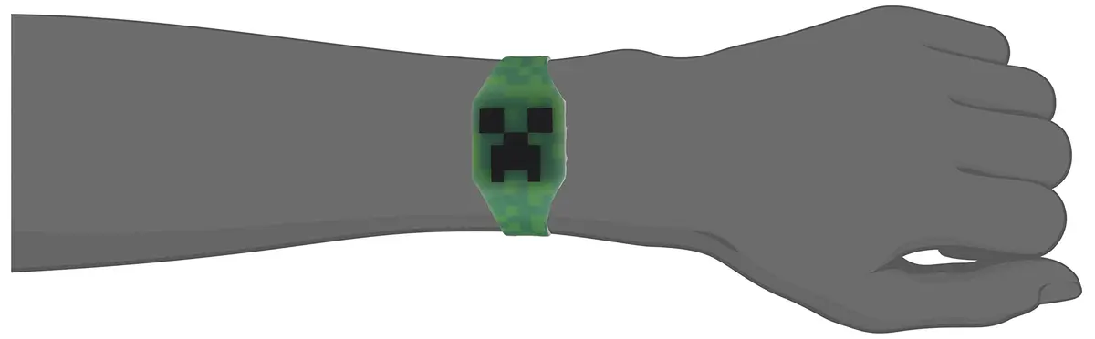 Accutime Minecraft Creeper Kids LED Touch Watch Green Silicone Digital Timepiece | 35mm Case - view 4