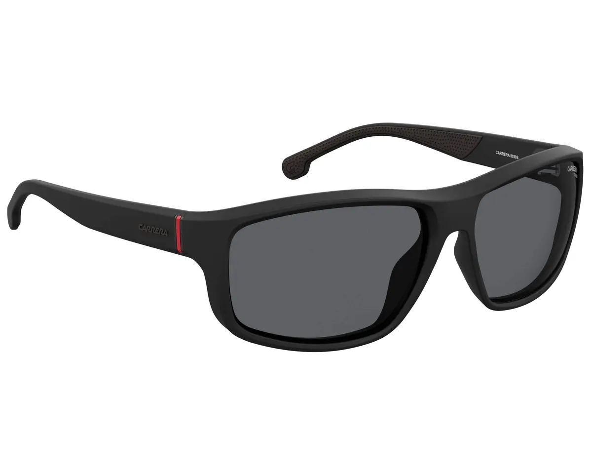 Carrera Men's Rectangular Polarized Sunglasses 61mm (2.40 in) | Matte Black Full-Rim - view 2