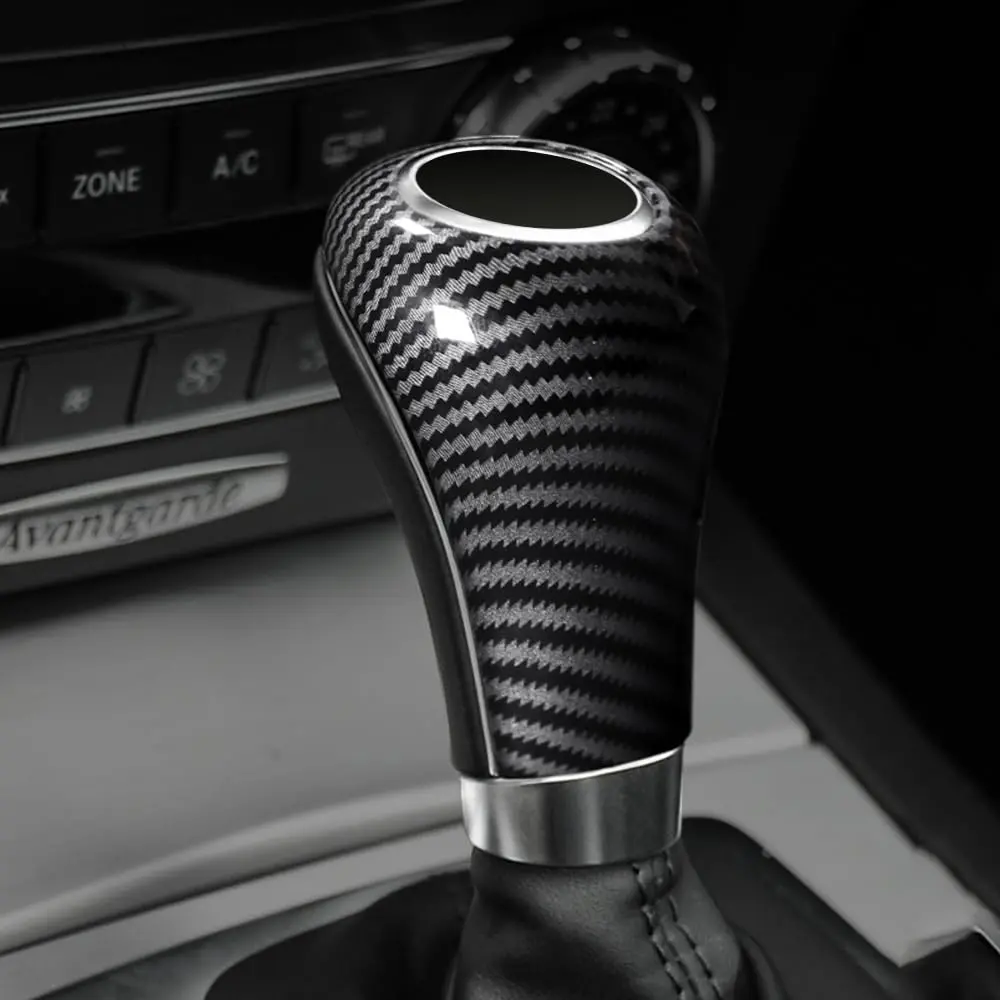 CHARMINGHORSE Carbon Fiber Gear Shift Knob Cover Sticker for Mercedes-Benz W204 W212 A G E C CLS | Stylish & Durable - view 2