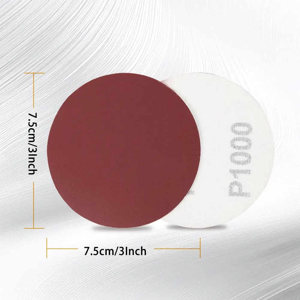 SPEEDWOX 3 Inch 1000 Grit Sanding Discs 100PCS | Aluminum Oxide Hook & Loop No Hole Sandpaper - view 5