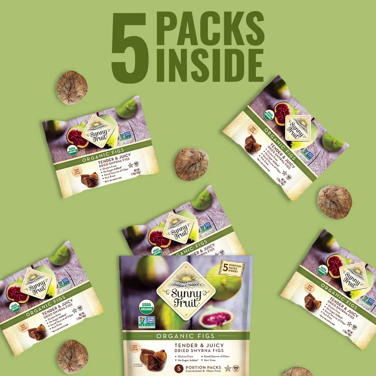 SUNNY FRUIT Turkish Dried Figs 1.76oz | NO Added Sugars, Sulfurs, Preservatives (Pack of 2) - view 6